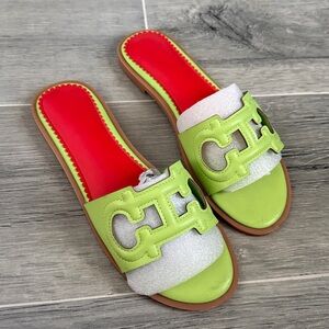 Cheyenne CHANEL Green and Red Sandals
